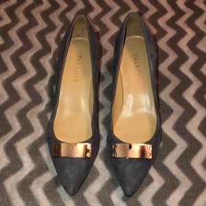 Talbots Grey Suede kitten heel pumps  Size 9 & 1/2
